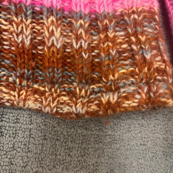 Rocky Mountain Nepal Large Zip Up Jacket Wool Knit Fleece Lined Hood Pockets Y2K - Picture 8 of 11